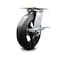 Service Caster 8 Inch Heavy Duty Rubber on Steel Caster with Roller Bearing and Brake SCC SCC-35S820-RSR-SLB - alternate 1